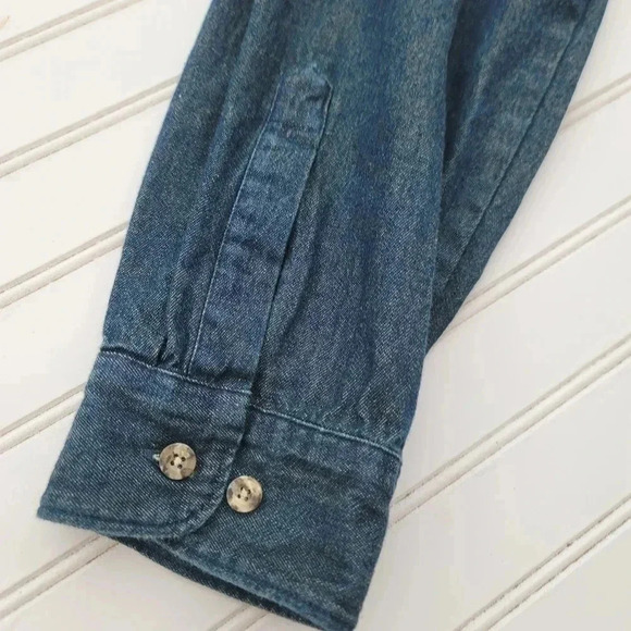 Dickies Long-Sleeve Button-Up Denim Shirt Mens Cotton Casual Work Durable 2XL - Picture 4 of 10